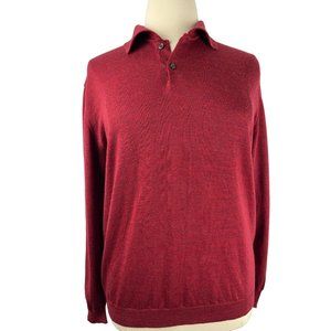 VALDA by Toscano 100% Extrafine Merino Wool Sweater, Men's Size Large